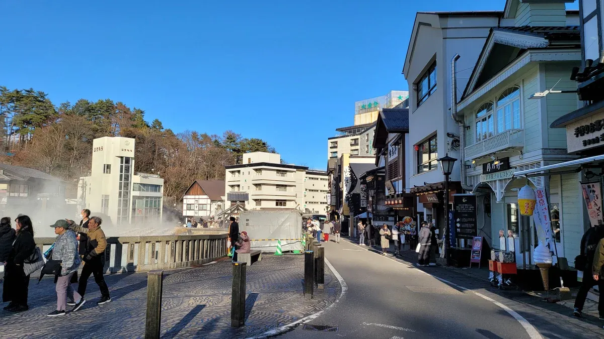 Yubatake hot spring in Kusatsu on an onsen day trip from Tokyo